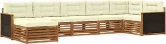 vidaXL Conjunto De Sof&aacute;s De Exterior 7 Uds. Natural Y Crema Vidaxl