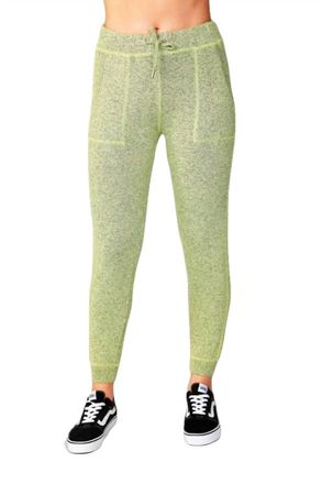 French Kyss Melange Joggers In Lime