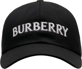 Burberry Caps, unisex, Black, Size: M Logo Gabardine Baseball Cap