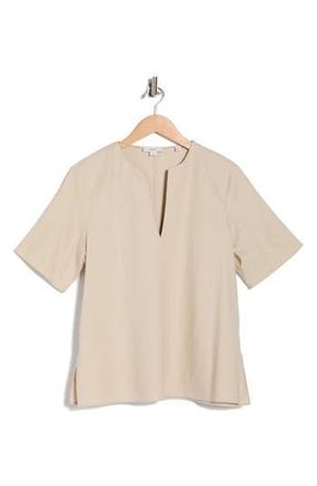 Vince Easy Split Neck Top in Cobblestone at Nordstrom Rack, Size X-Large