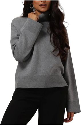 Selected Truien & Vesten, Dames, Grijs, L, Polyester, Slfkamma LS Knit Roll Neck