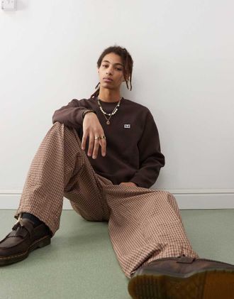 Obey Established Eyes - Felpa marrone con logo