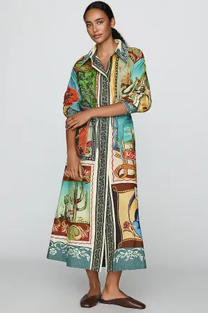 Alemais Ace Cotton Silk Maxi Shirtdress