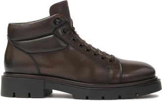 Kazar Bruine herenlaarzen in klassieke stijl - Heren - Veterlaarzen - Bruin - 42 EU - Leer - Schoenen