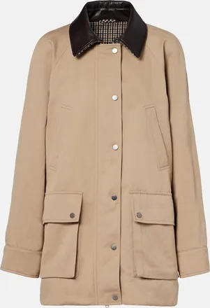 Brunello Cucinelli Leather-trimmed cotton and linen jacket