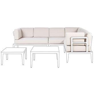 Beliani Conjunto De Fundas De Coj&iacute;n De Exterior Para Asiento Y Respaldo De Sof&aacute; Beige Claro Rima Iii