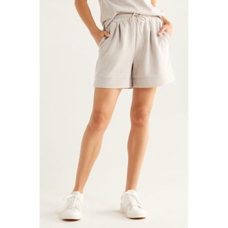 Zella Ultrasoft High Waist Knit Shorts in Medium Taupe Heather at Nordstrom, Size X-Small