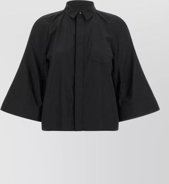 sacai cropped poplin shirt jacket