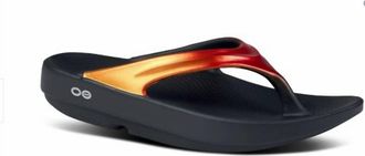 Oofos Womens Luxe Sandal In Black Solstice