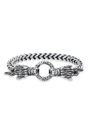 Steeltime Mens Stainless Steel Dragon Head Bracelet in Metallic at Nordstrom Rack
