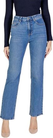 Vero Moda High Waist Straight Jeans Light Wash - Dames - Regular Fit Jeans - Blauw - W26 L32 - Jeans