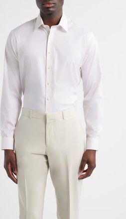 Nordstrom Trim Fit Premium Performance Dress Shirt in Pink Ivoris Stripe at Nordstrom, Size 17.5 - 32