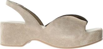 Del Carlo Sandalo - Dames - Sleehakken - Beige - 36 EU - Su&egrave;de - Schoenen