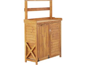 Habitat et Jardin Armario De Jard&iacute;n De Madera lou Con Papelera Integrada - Marr&oacute;n