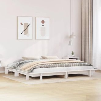 Berkfield Home Bed Frame without Mattress White 180x200 cm Super King Solid Wood Pine
