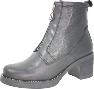 Giorda 44293 - Dona Pell Suau Black Central Zip Amb Tal&oacute;, brown, 8.5 UK