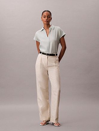 Calvin Klein Linen Blend Short Sleeve Shirt