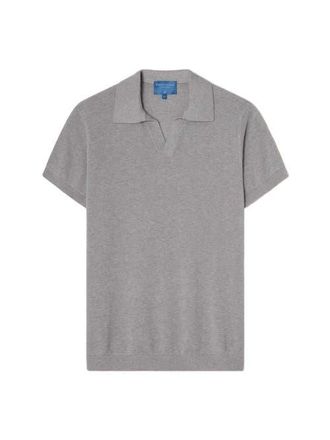 Robert Talbott Randall Cotton Cashmere Johnny Collar Sweater in Gray Heather at Nordstrom, Size Xx-Large