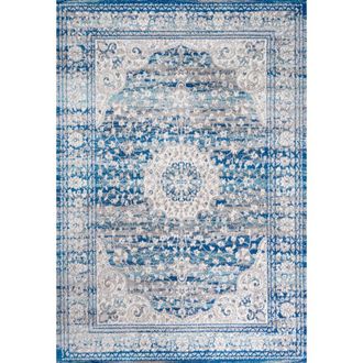 Jonathan Y Designs Scala Ornate Bohemian Medallion Area Rug in Blue/dark Gray at Nordstrom, Size 2Ft 0In X 8Ft 0In
