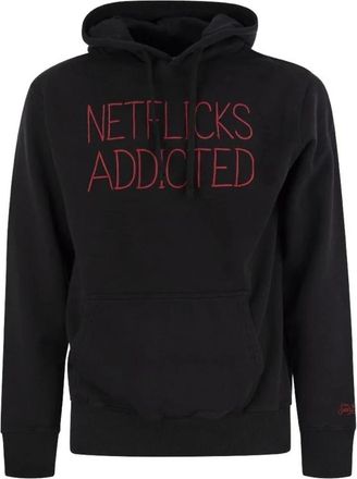 MC2 Saint Barth Netflix Addicted Katoenen Hoodie met Centrale Zak - Heren - Hoodies - Zwart - M - Katoen - Hoodies & sweatvesten