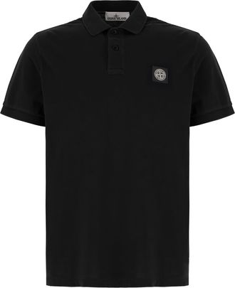 Stone Island Black Piquet Polo Shirt