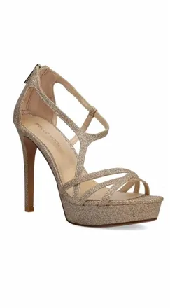 Pelle Moda Womens Oneda X Platform Rear Zip Platform Sandals In Gold