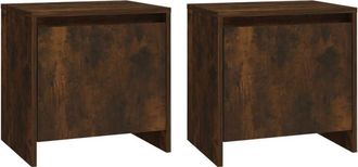 vidaXL Vidaxl - Mesita noche 2 uds madera ingeniería roble ahumado 45x34x44,5cm