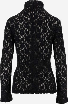 Chlo&eacute; Womens Lace Top Black Cotton Knitwear Sweater
