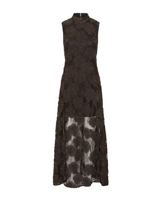Rotate Mol&egrave; 3D Flower Mesh Maxi Dress