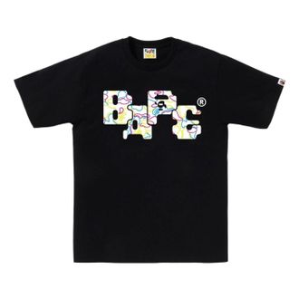 A Bathing Ape Neon Camo 8Bit Bape Logo T-Shirt Black 1L30-110-041-BLK