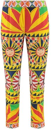 Dolce & Gabbana Carretto Cropped Pants - Dames - Vrijetijds broeken - Veelkleurig - S - Katoen - Broeken