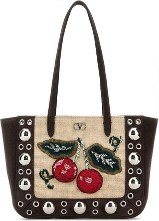 Valentino Garavani Brown Nellcote embroidered tote