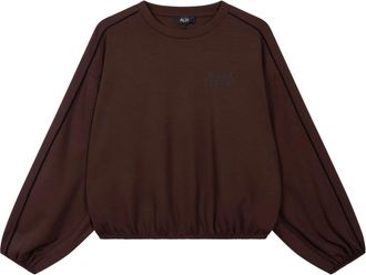 ALIX The Label Gebreide Piped Sweater - Dames - Sweatshirts - Bruin - M - Hoodies & sweatvesten