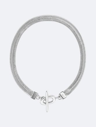 Calvin Klein Womens Bold Snake Chain Necklace - Metallic - OS