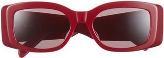 Celine Triomphe 53mm Rectangular Sunglasses in Shiny Bordeaux /Smoke at Nordstrom