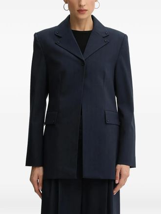 Stine Goya studded-pocket blazer - women - Recycled Polyester/Elastane/Polyester - S - Blue