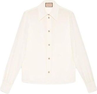 Gucci (WMNS) Gucci Silk Crpe De Chine Shirt Ivory 761896-ZAPJ7-9154