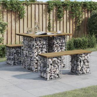 vidaXL Vidaxl - Banco Jard&iacute;n Dise&ntilde;o Gaviones Madera Pino Impregnada 100x70x72cm