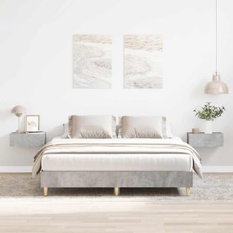 Berkfield Home Bed Frame No Mattress Concrete Grey 150x200 cm King Size Engineered Wood