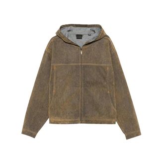 Daily Paper Clothing Chaqueta Vaquera con Capucha Velvet Shield - Sweatshirts & Hoodies - Hombre - Marr&oacute;n - M