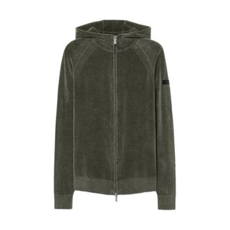 Roberto Ricci Design Velvet Techno Wash Hood Zip Knit - Jackets - Hombre - Verde - XL