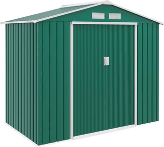 OUTSUNNY Caseta De Jard&iacute;n De 2,42 M&sup2; - Caseta Para Herramientas Con Kit De Cimentaci&oacute;n - Puerta Con Cerradura - Dimensiones: 213 Cm De Largo X 130 Cm De Ancho 