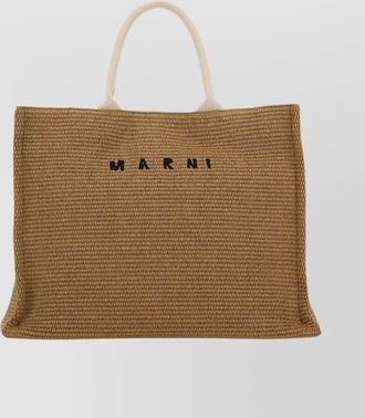 Marni raffia woven tote bag
