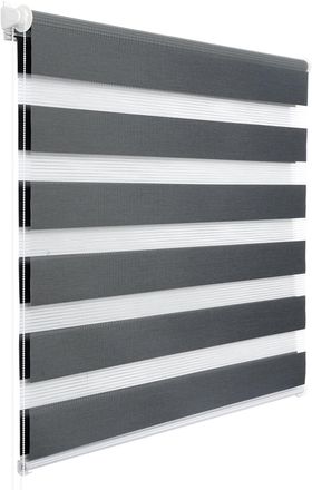Woltu Estor Enrollable Opaco Doble Para Interiores Sin Taladrar Gris Oscuro 110x120 Cm - Woltu