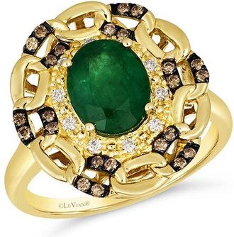 Le Vian 14K 1.51 Ct. Tw. Diamond & New Emerald Ring