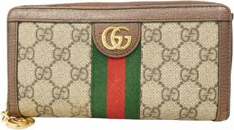 Gucci Beige Brown Pvc Long Wallet (Bi-Fold) (Pre-Owned)