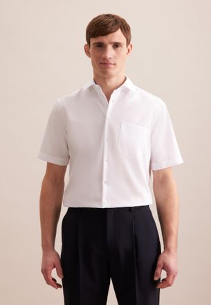 Seidensticker Businesshemd SEIDENSTICKER Regular, Herren, Gr. XXL45, normale &Auml;rmell&auml;ngen, weiss (wei&szlig;), 100% Baumwolle, unifarben, regular fit, gerader Abschluss, H