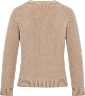 Max Mara Womens Wool-Cashmere Diamond Knit Jumper Ecru Jumpers Sweater