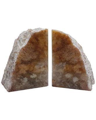 A&B Home Discontinued A&B Home Set Of 2 Lucent Quartz Bookends