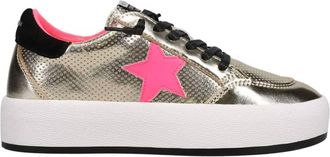Vintage Havana Womens Balance Sneaker In Gold Pink Star